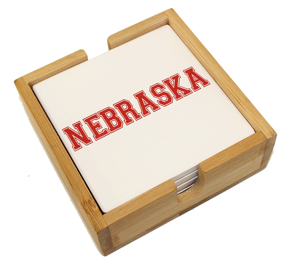 Nebraska Coaster Wood Base Set
