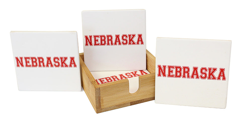 Nebraska Coaster Wood Base Set