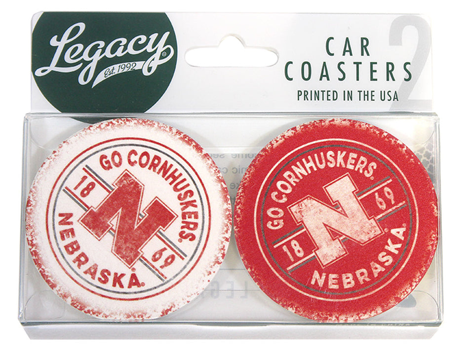 Go Cornhuskers Thirsty Car Coasters