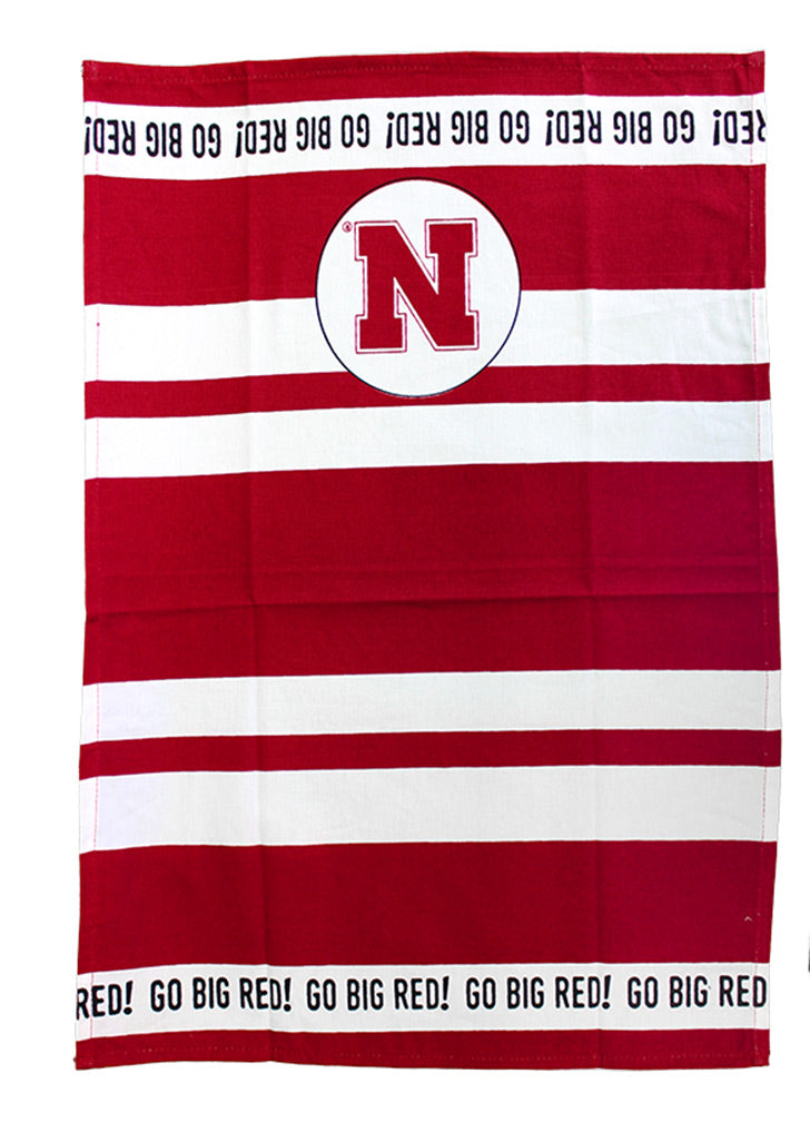 Go Big Red Striped Tea Towel