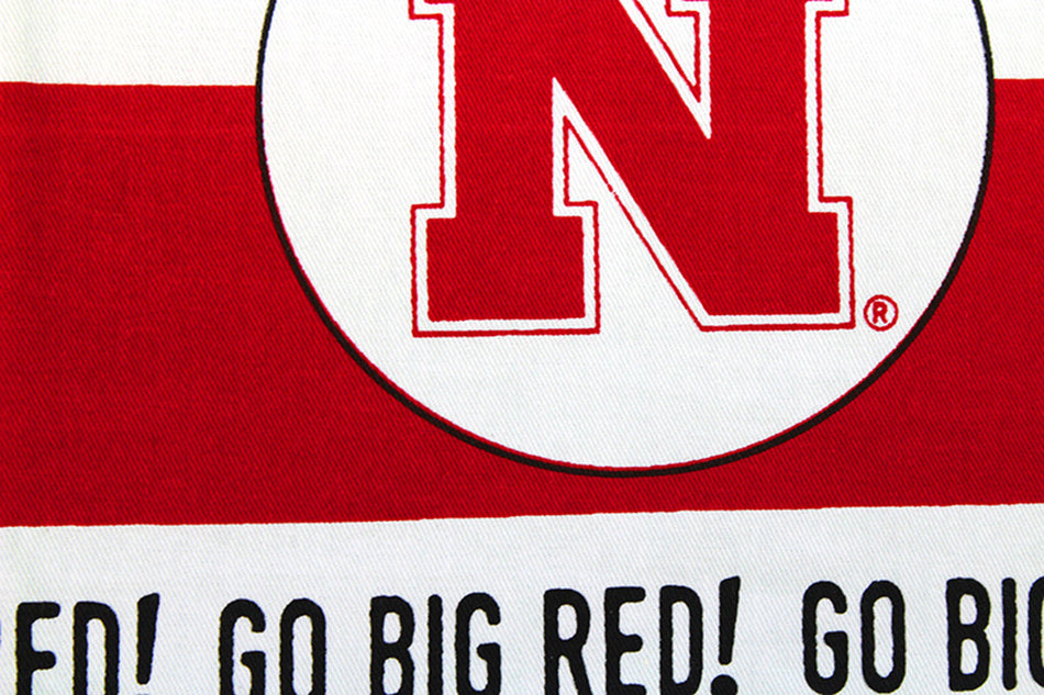 Go Big Red Striped Tea Towel