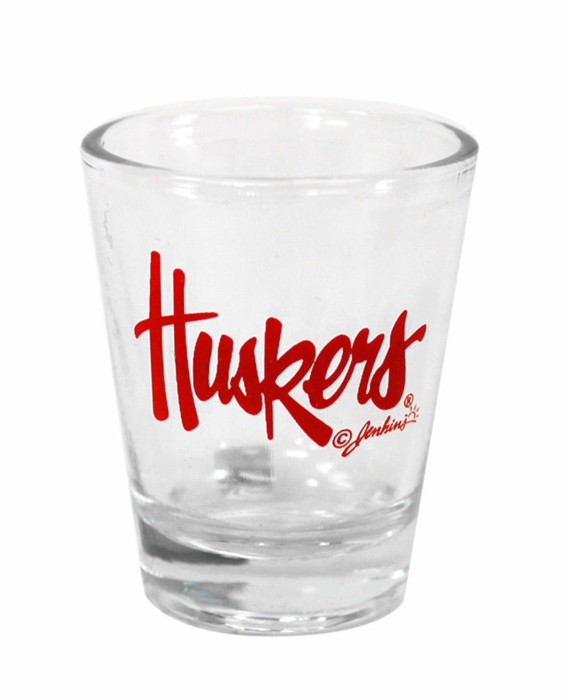Huskers Script Shot Glass
