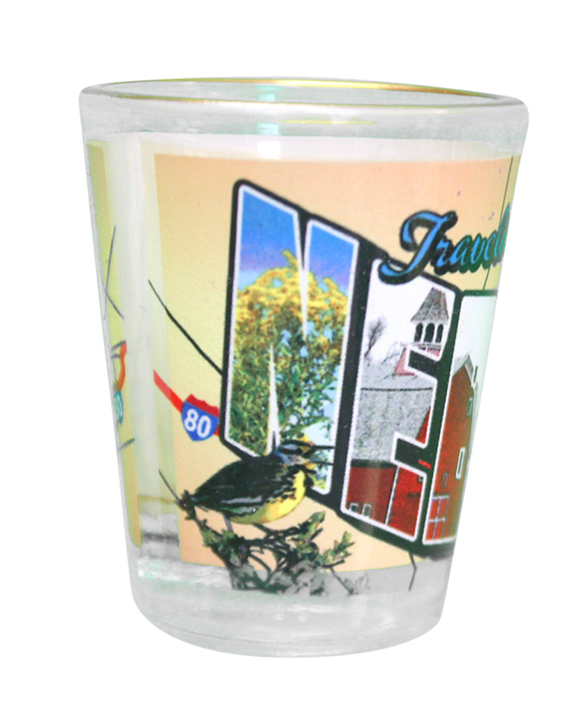 Nebraska Post Card Shot Glass