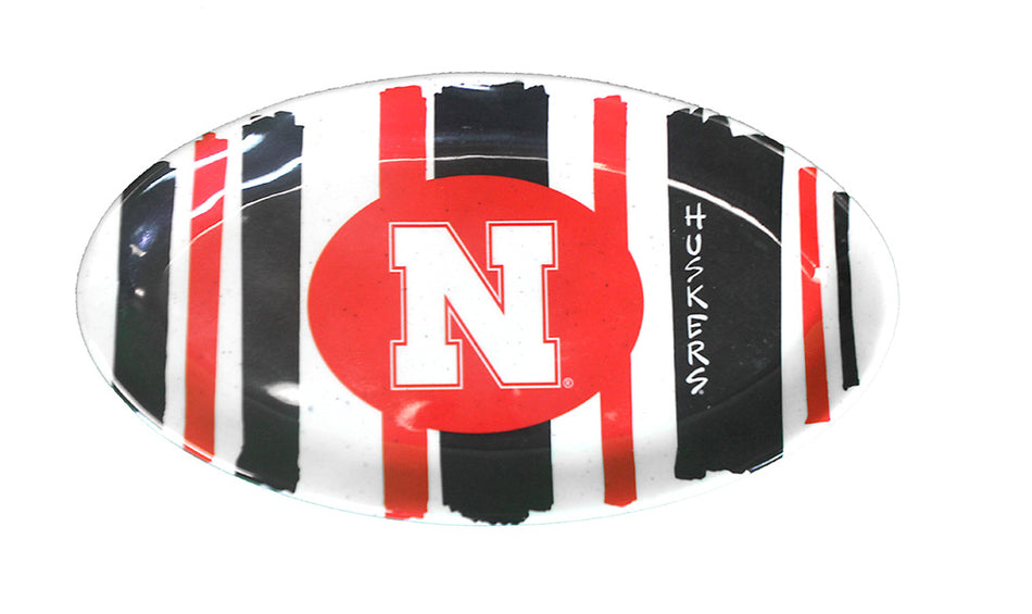 Nebraska Huskers Striped Oval Magnolia Platter