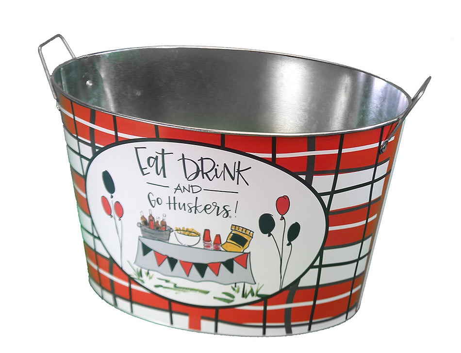 Nebraska Go Huskers Metal Ice Bucket
