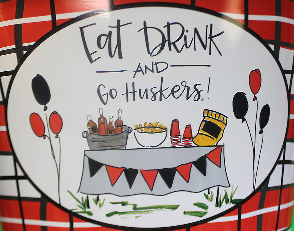 Nebraska Go Huskers Metal Ice Bucket