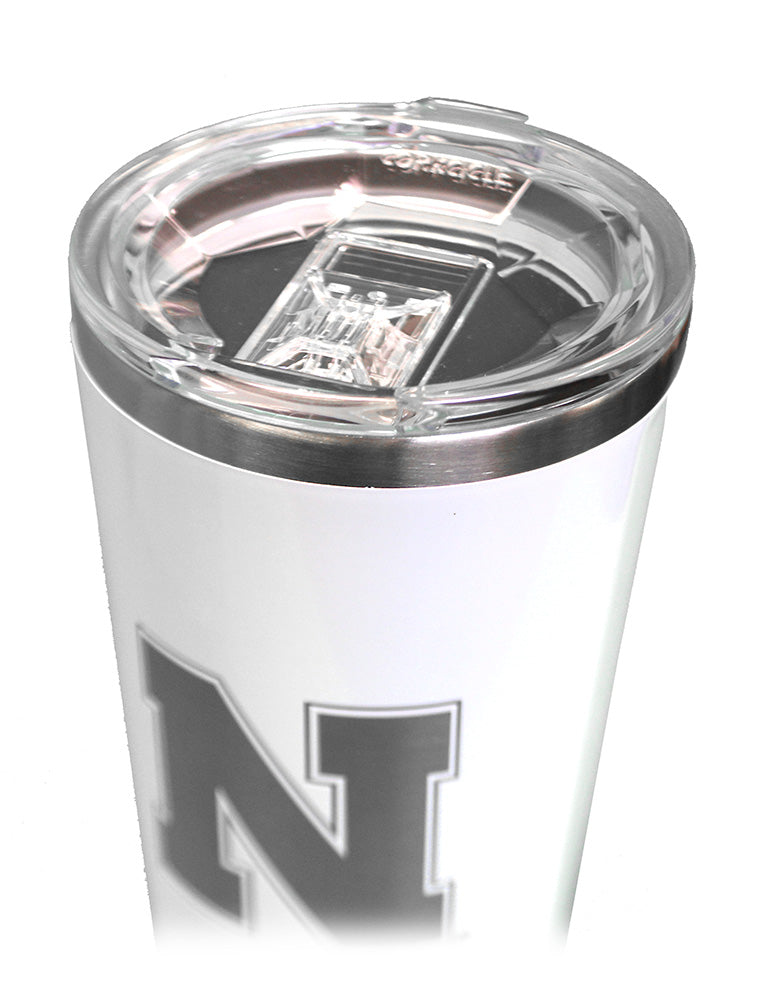 Triple Insulated Nebraska Corkcicle Travel Tumbler - White