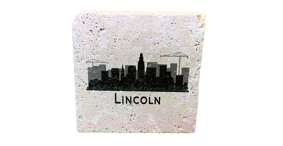 Lincoln Nebraska Skyline Stone Coaster