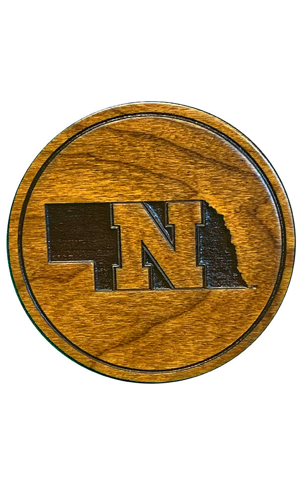 Nebraska State Cherry Wood Coaster