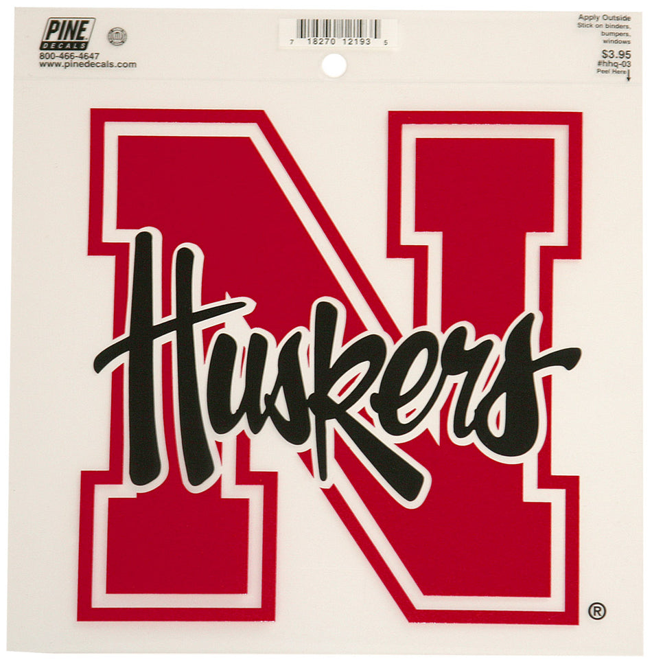 N Huskers Static Cling