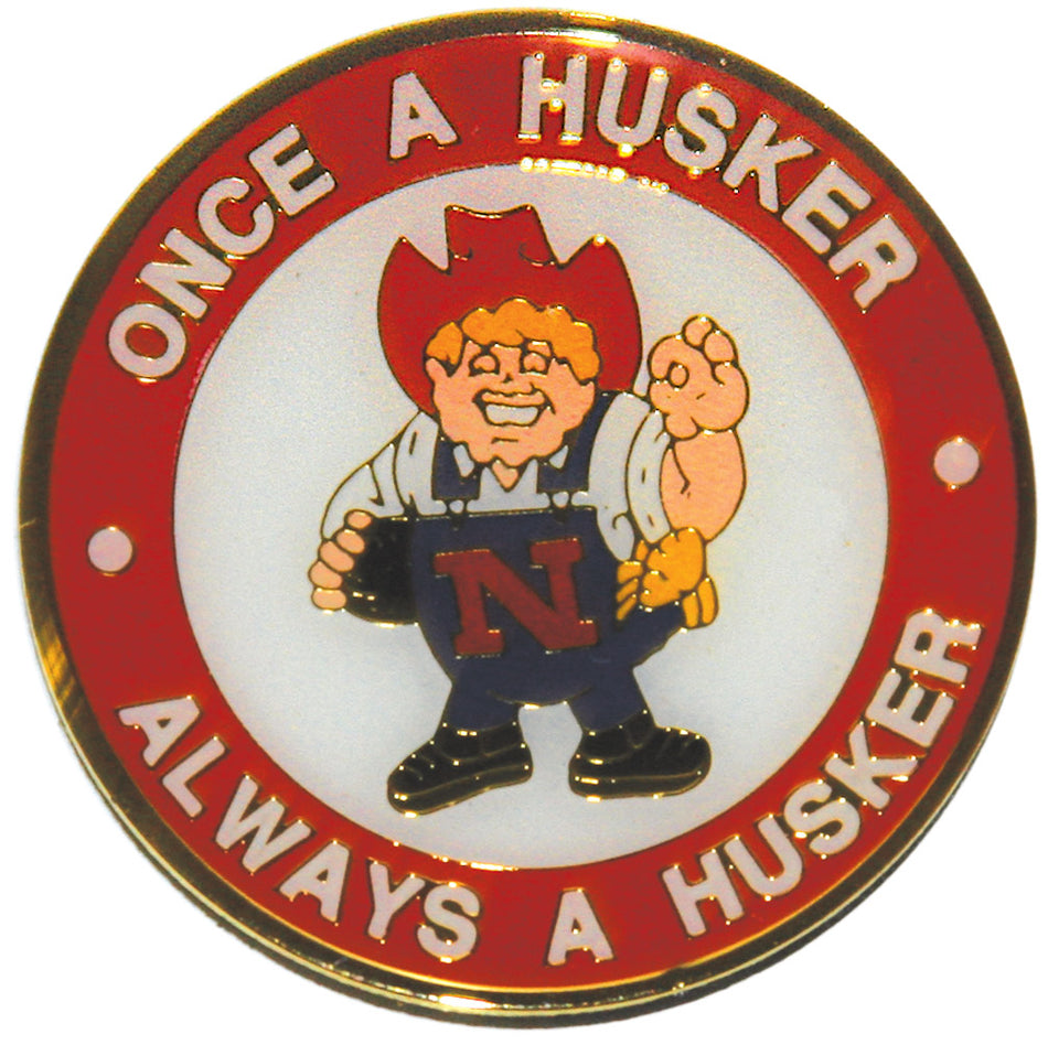 Once a Husker Brass Herbie Magnet