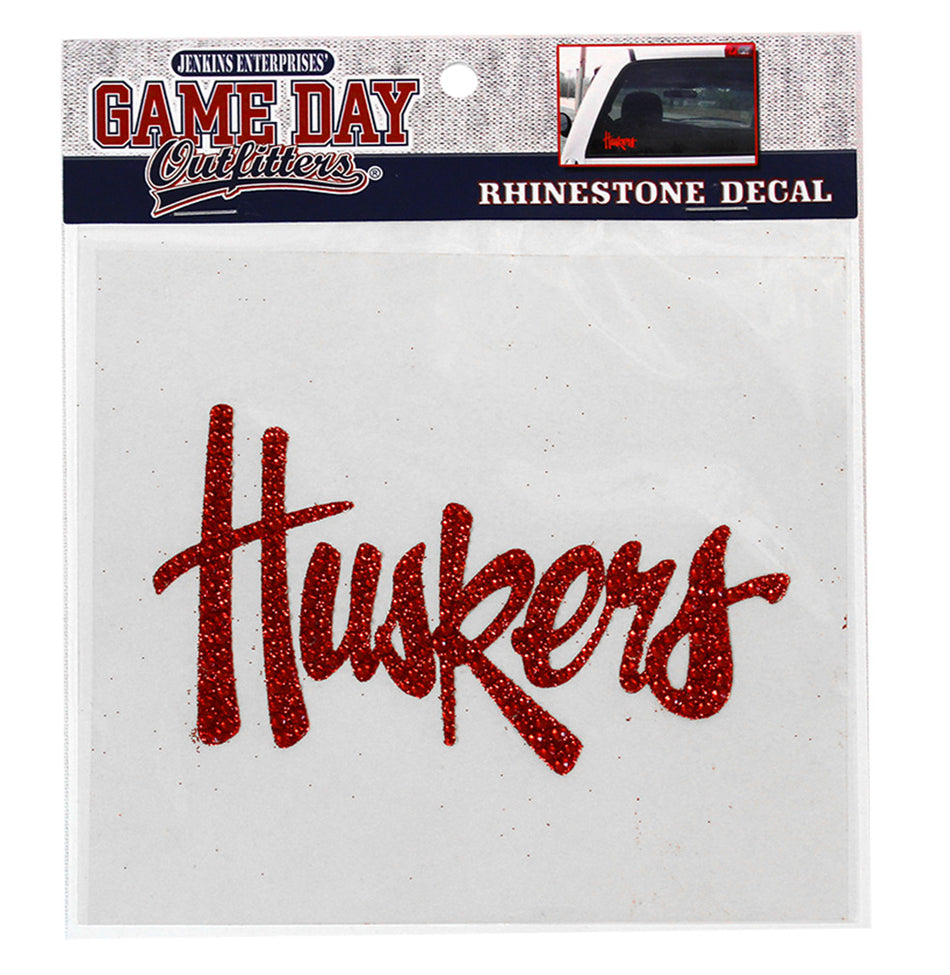 Huskers Rhinestone Glitter Decal