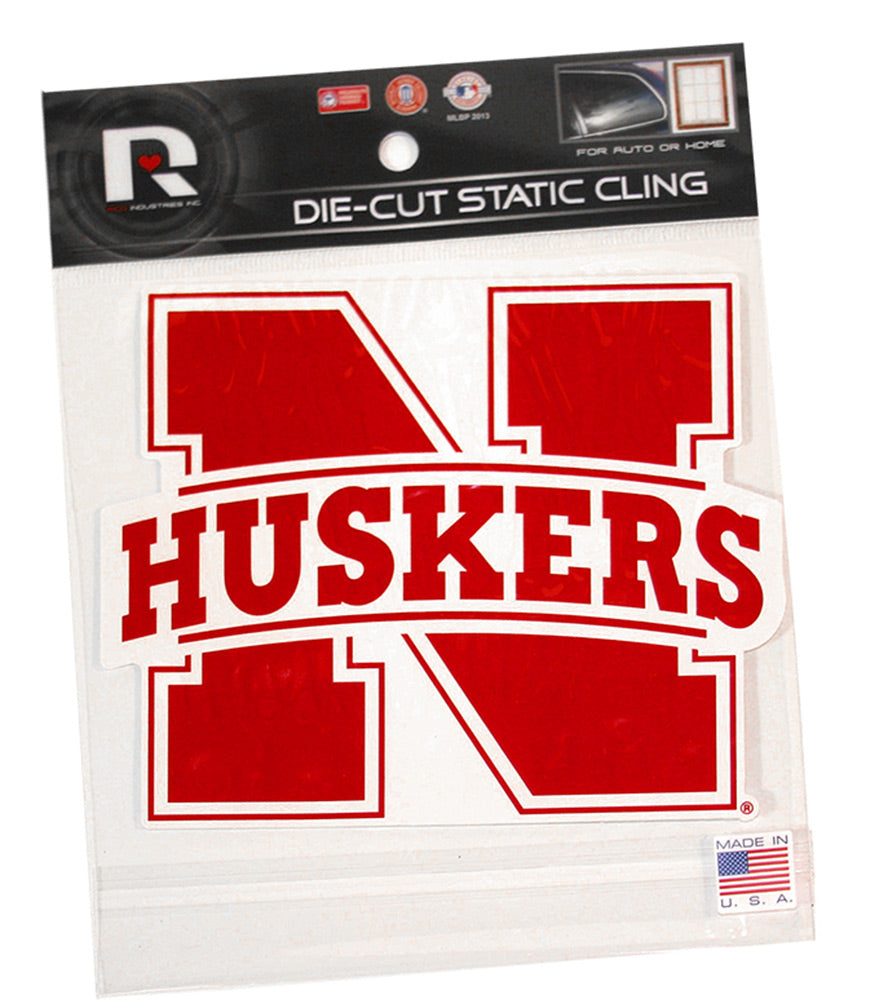 N Huskers Die Cut Static Cling