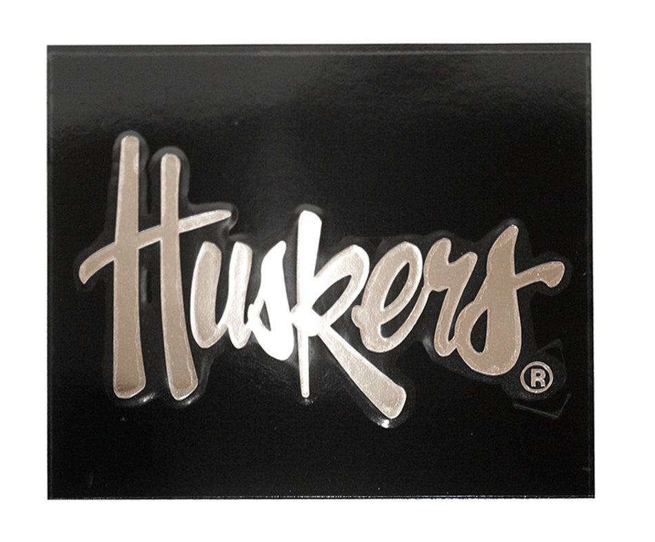 Huskers Silver Script Window Decal