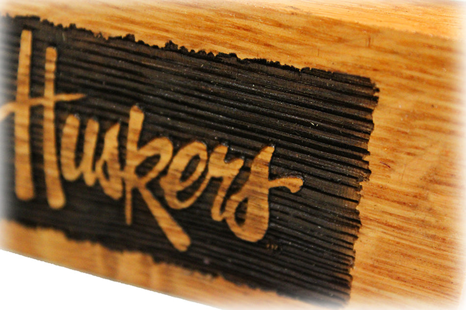 Huskers Script Magnetic Wood Bottle Opener