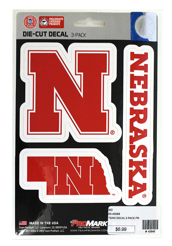 Nebraska Decal 3 Pack