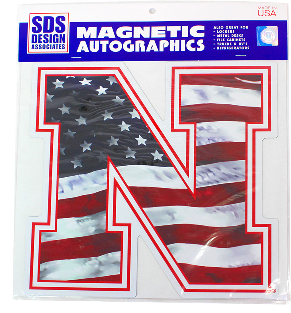 USA Flag N Nebraska Magnet 12 Inches