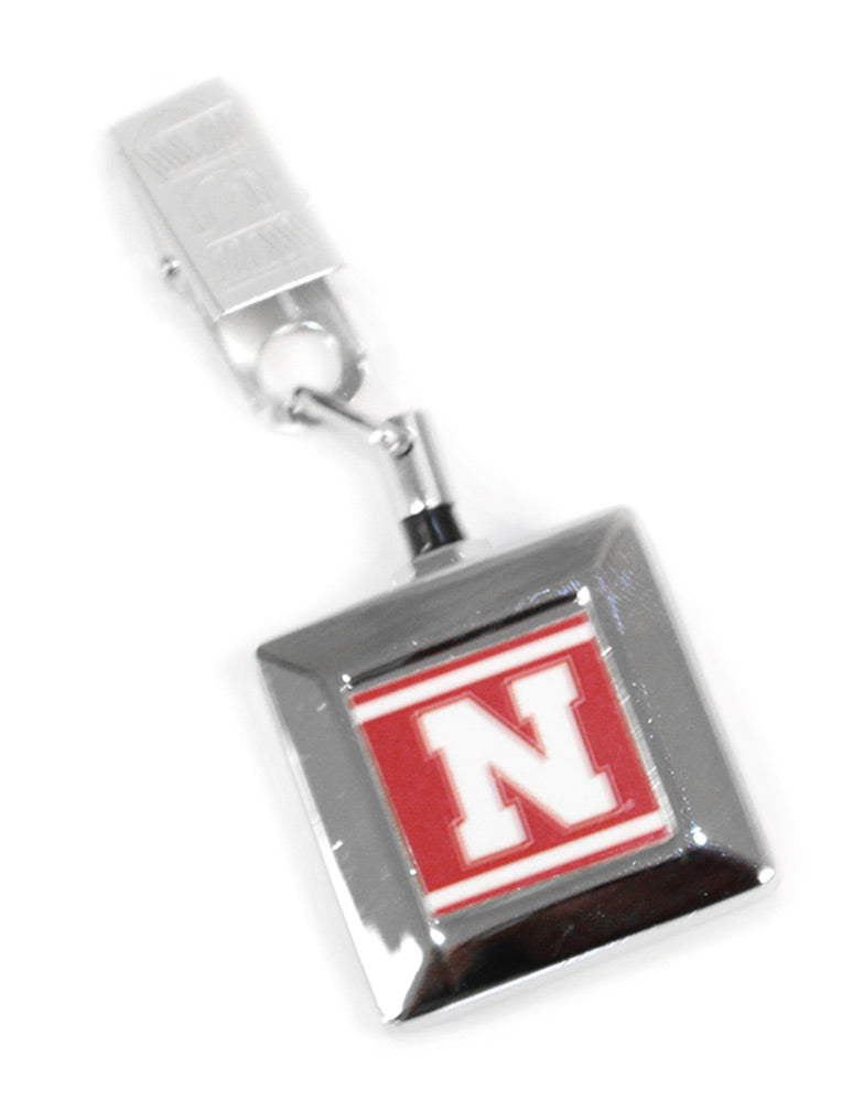 Husker N Square Badge Reel Clip