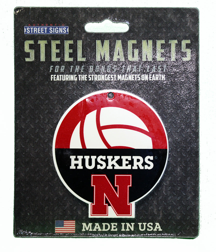 Huskers Volleyball Steel Magnet - 4 inch