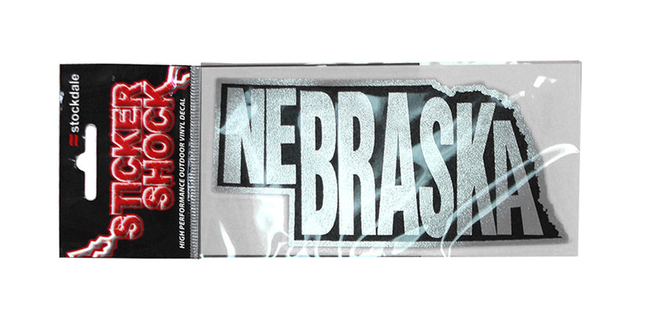 Metallic Nebraska State Window Decal