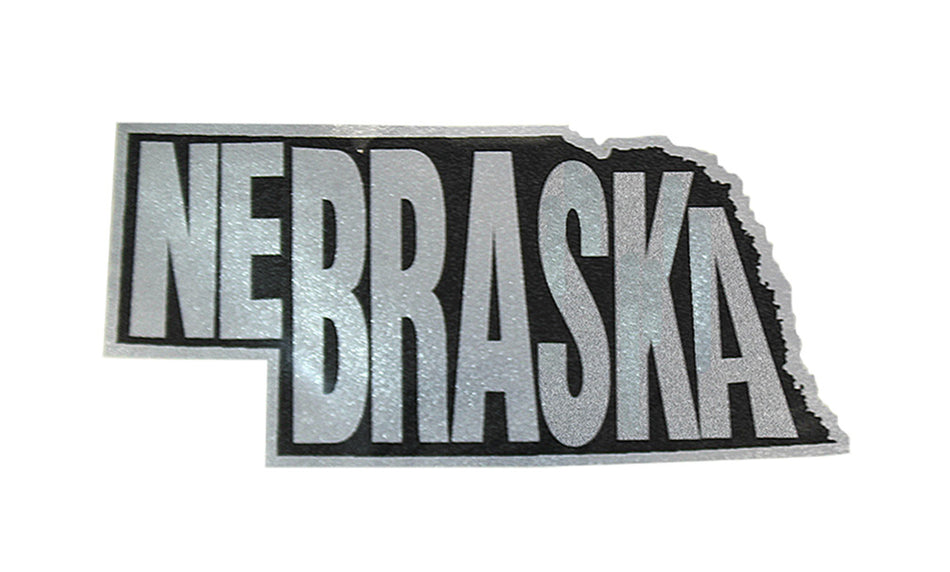 Metallic Nebraska State Window Decal