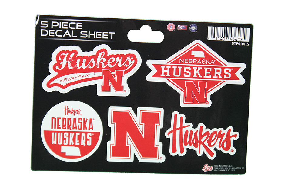Nebraska 5 Piece Decal Sheet