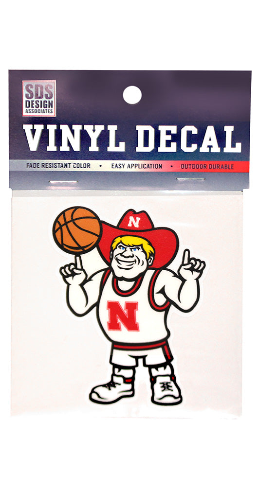 NEW HERBIE!  Basketball Herbie Husker 3 Inch Decal
