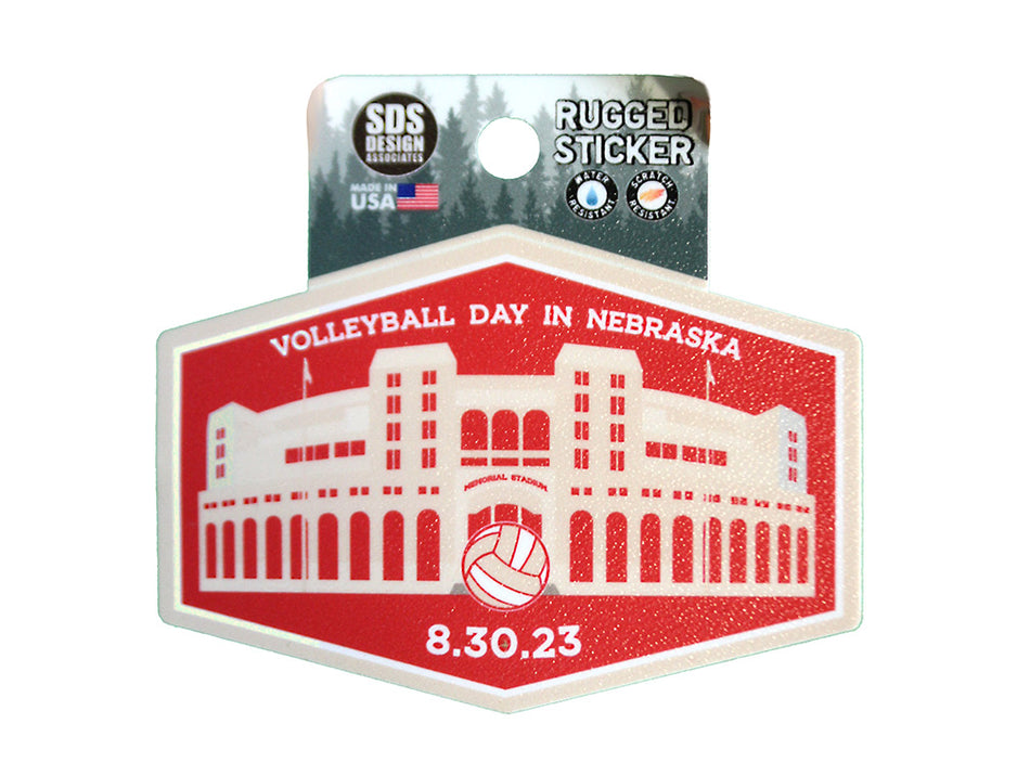 Volleyball Day In Nebraska Rugged Sticker