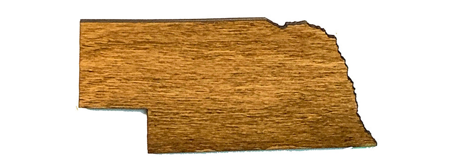 Nebraska State Cherry Wood Fridge Magnet