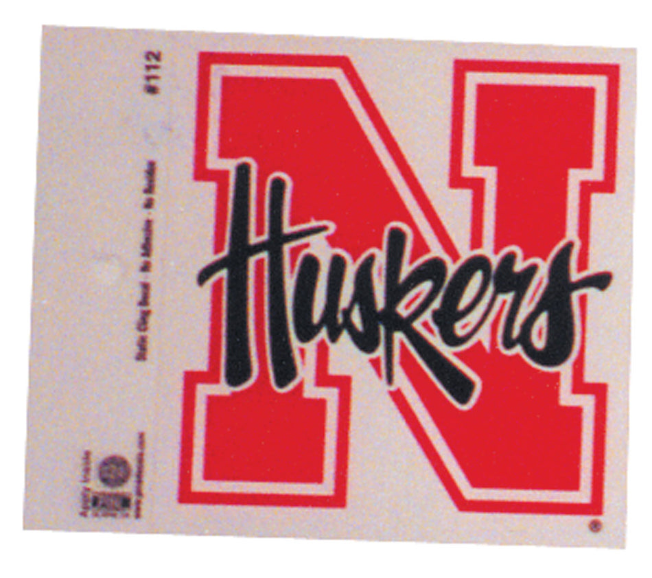 N Huskers Static Cling 3 inch