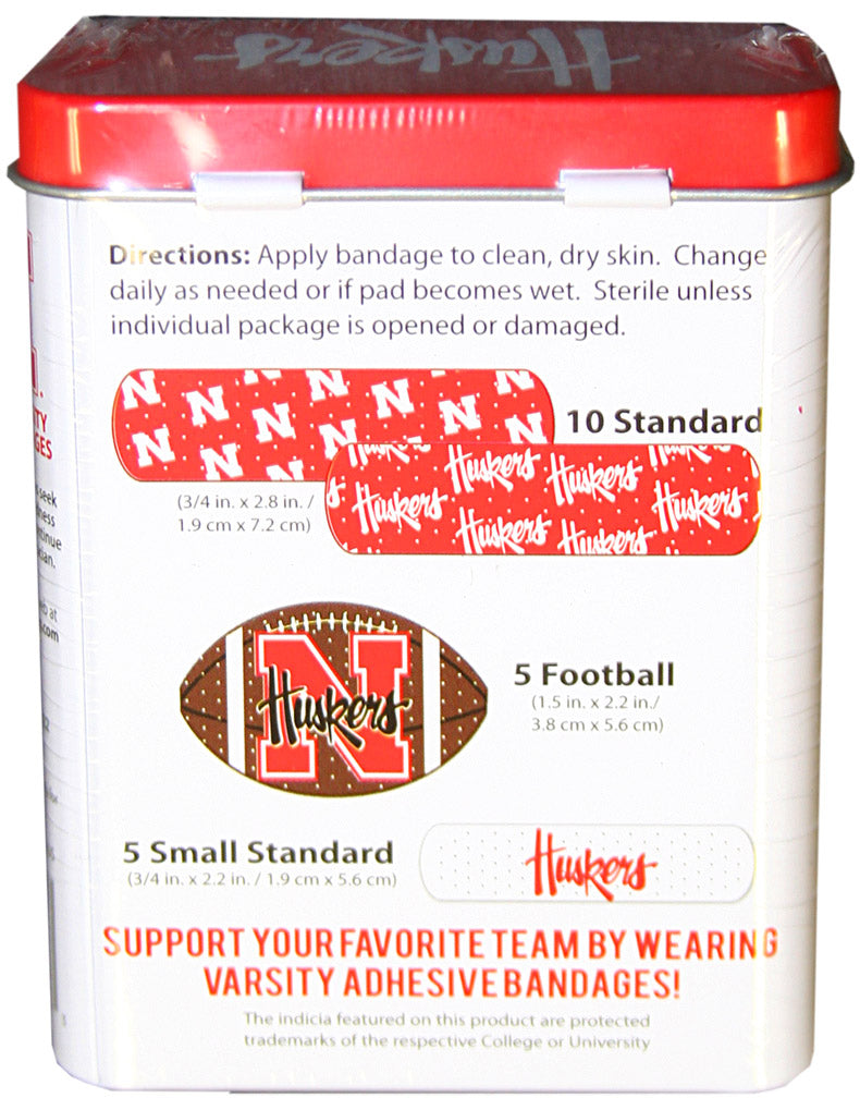 Huskers Adhesive Band-Aids In Tin Box