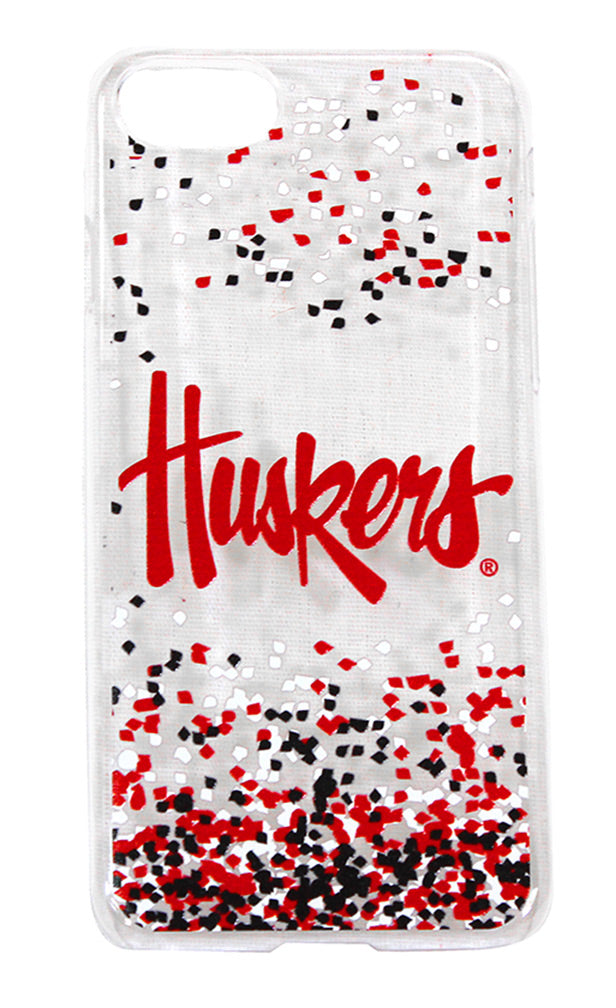 Huskers iPhone 6 , 7 and 8 Confetti Clear Slim Case