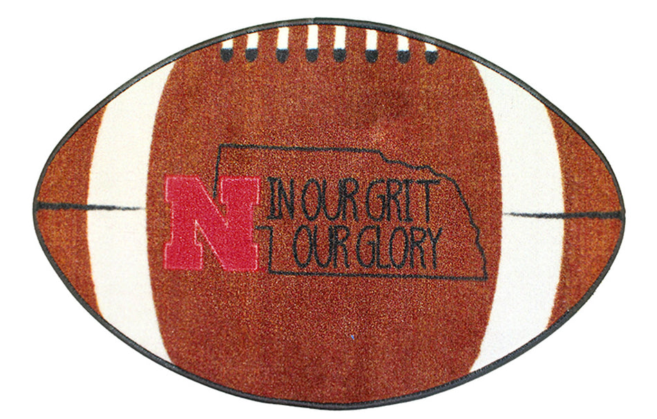 Nebraska Go Big Red Football Rug