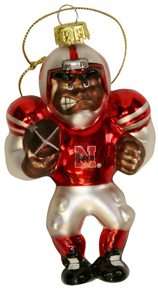 4" Glass Football Player Ornament