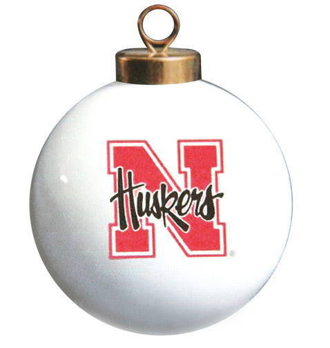 Husker White Ornament