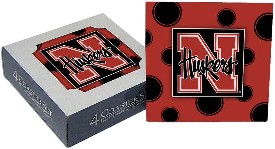 Black/ Red Polka Dot Coasters