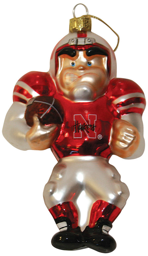Nebraska Glass Football Player