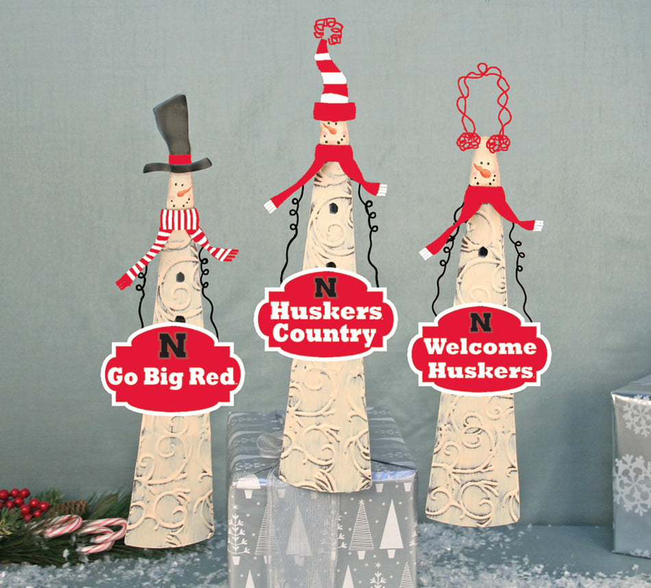 3 Pack Tin Snowmen 15 inch