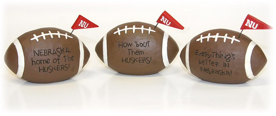 Husker Pennant Footballs Set