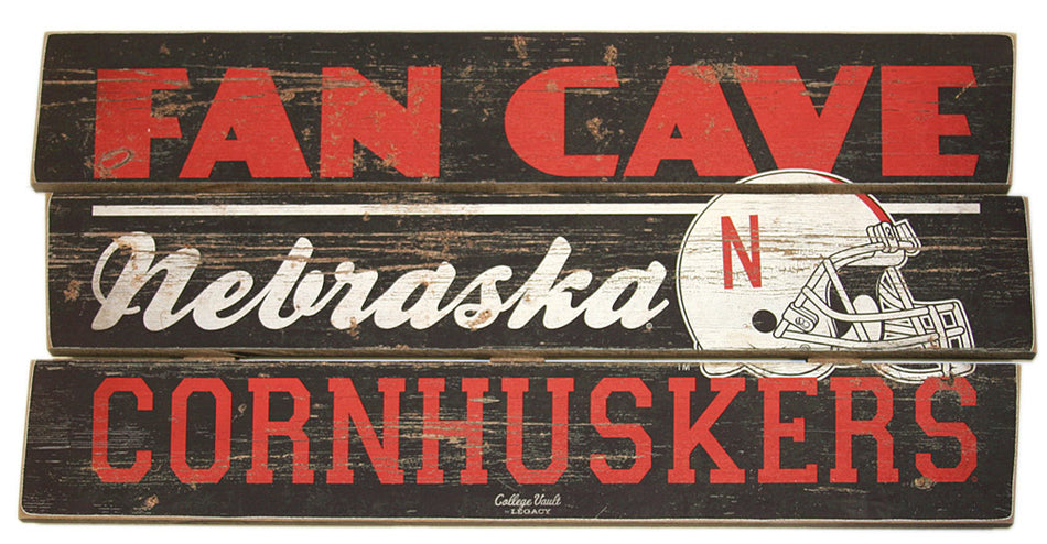 Fan Cave Plank Wood Sign