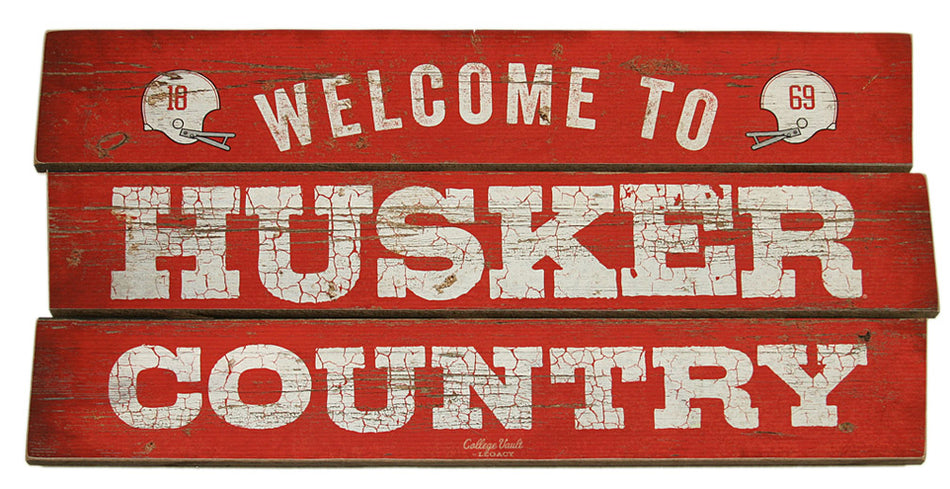 Husker Country Plank Wood Sign