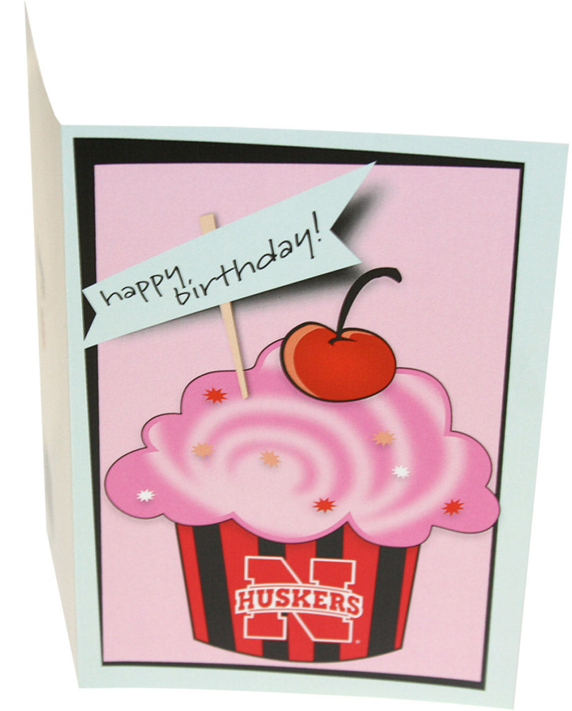 Birthday Card Husker Cupcake