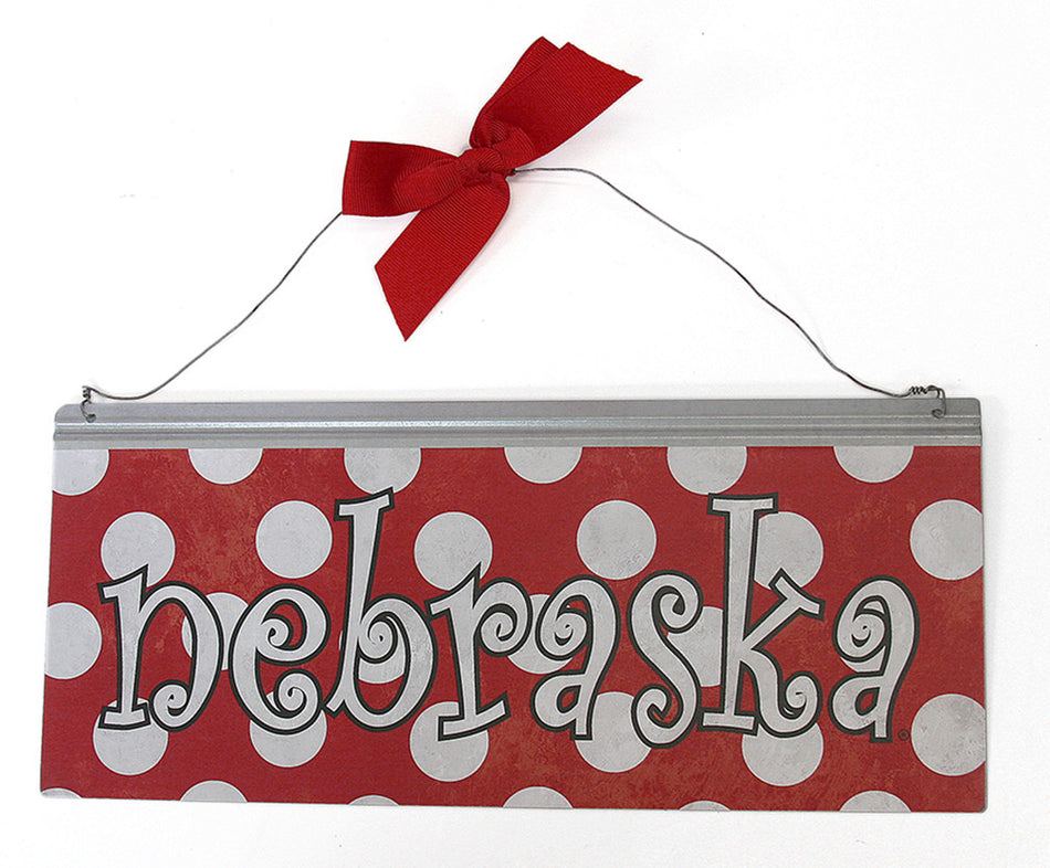 Nebraska Polk Dot Bow Tin Sign