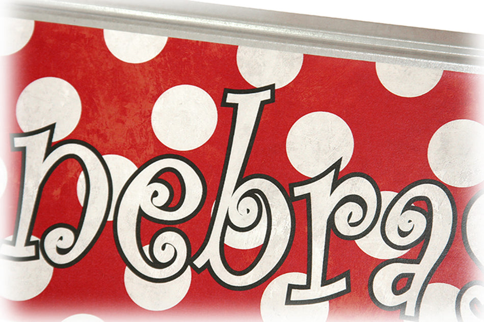 Nebraska Polk Dot Bow Tin Sign