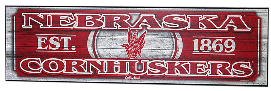Nebraska Cornhuskers Established Wood Sign