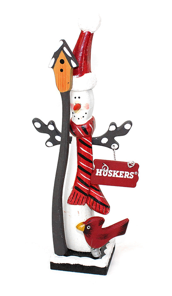 Husker Snowman Bird Christmas Figurine
