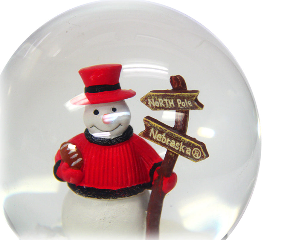 Huskers Snowman Snowglobe