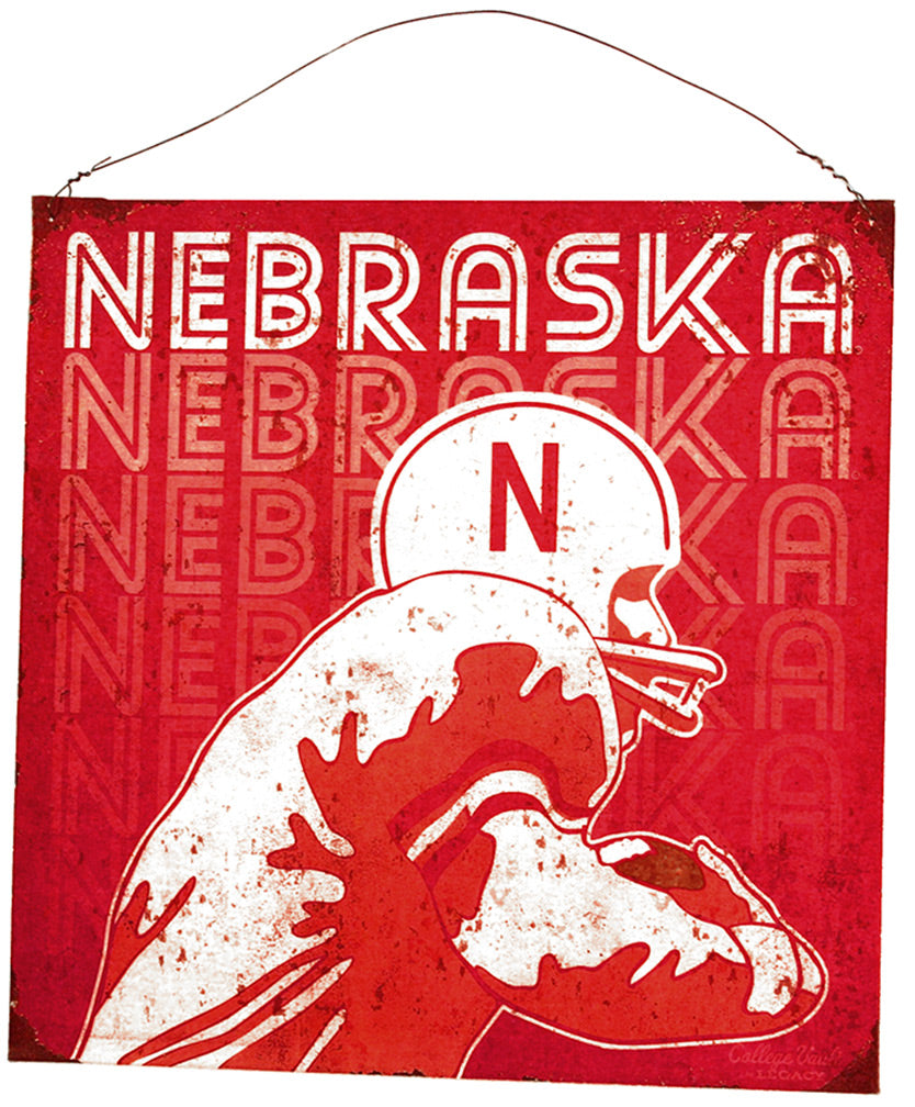 Nebraska Player Tin Sign