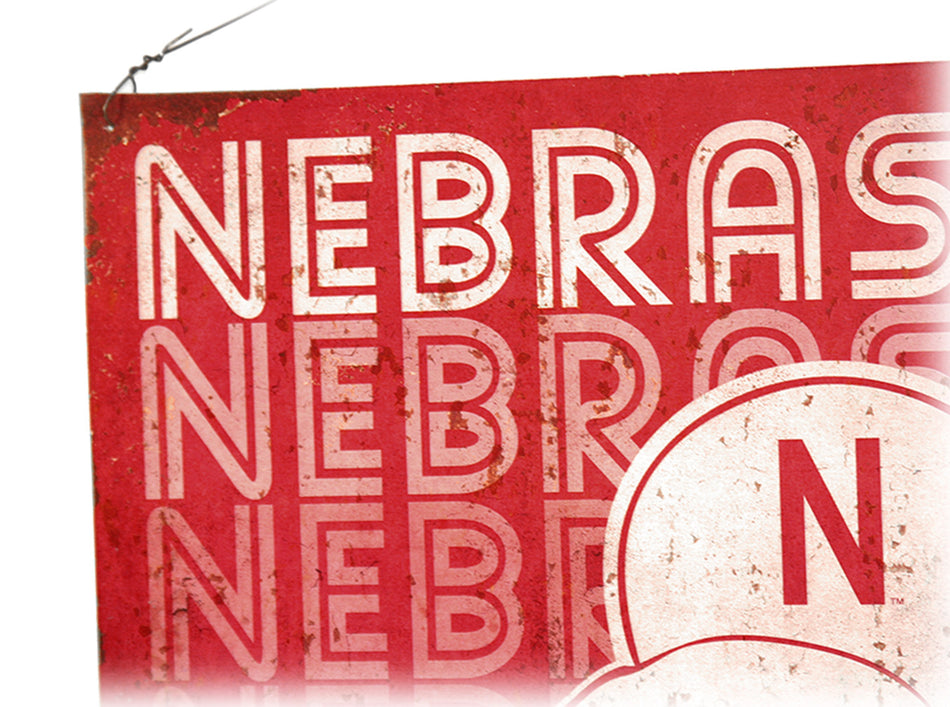 Nebraska Player Tin Sign
