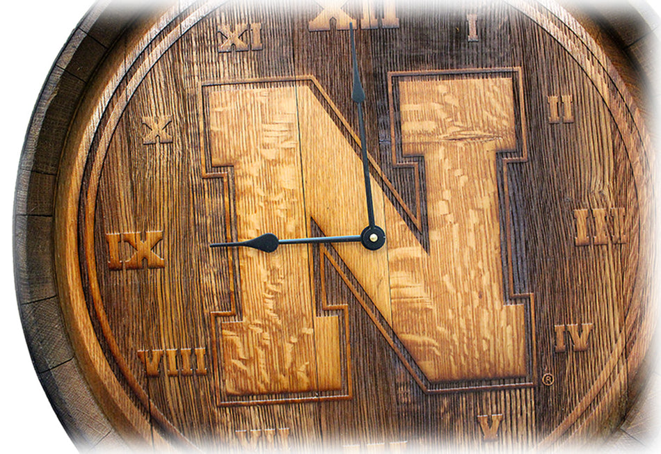 Husker N Wine Barrel Clock